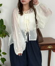 【前後2WAY】刺繍ワッシャー前リボンブラウス