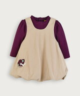 moimoln 【2点セット】北欧テイストオーバーオールワンピース&無地長袖Tシャツ モイモルン ワンピース・…