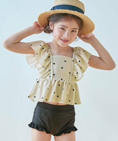 devirock UVカット えらべるデザイン ボリュームフリル セパレート水着 水着 デビロック 水着・スイムグッズ 水着 ベージュ グレー ピンク ブラック グリーン イエロー パープル ブルー