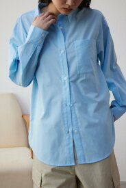 【SALE／50%OFF】AZUL BY MOUSSY ベーシックオーバーシャツ アズールバイマウジー トップス シャツ・ブラウス ホワイト ブルー
