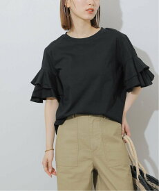 JOURNAL STANDARD relume 《WEB限定追加予約》天竺フリルTEE ジャーナル スタンダード レリューム トップス カットソー・Tシャツ ブラック ホワイト【送料無料】