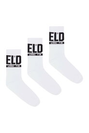 DIESEL メンズ ソックス 3枚パック ディーゼル 靴下・レッグウェア 靴下 ホワイト ブラック レッド【送料無料】