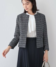 【SALE／40%OFF】INDIVI 【華やか】ファンシーツイードジャケット インディヴィ ジャケット・アウター ノーカラージャケット ブルー ブラック ベージュ【送料無料】