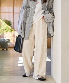 【SALE／25%OFF】FREAK'S STORE レース パッチワーク パンツ【限定展開】 25SS フリークスストア パンツ その他のパンツ ベージュ ブラック【送料無料】