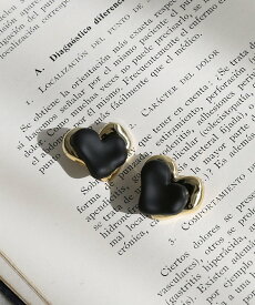 【SALE／20%OFF】colleca la レイヤードハートピアス コレカラ アクセサリー・腕時計 ピアス ホワイト ブラック