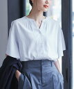 【SALE／11%OFF】ROPE' PICNIC フレンチスキッパーブラウス ロペピクニック トップス シャツ・ブラウス ブルー ホワイ…