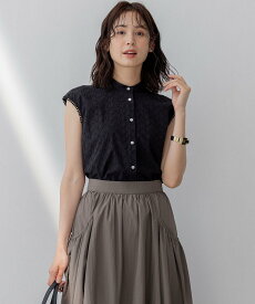 【SALE／40%OFF】組曲 エンブロイダリーレースノースリーブ ブラウス クミキョク トップス シャツ・ブラウス ブラック ホワイト グリーン【送料無料】