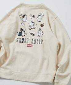 CHUMS CHUMS×FREAK'S STORE/チャムス 別注 ランダムブービーバード バックプリント クルーネックスウェット/オバケモチーフ 【限定展開】 25AW フリークスストア トップス スウェット・トレーナー グレー ブラック ホワイト【送料無料】