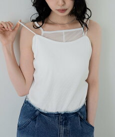 【SALE／10%OFF】LIAN シアーレイヤードキャミ リアン トップス キャミソール ブラウン ホワイト ブラック