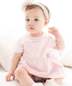 fillot de bebe reduction パフスリーブAラインTシャツ&花プリントブルマ(70~90cm) ベベ オンライン ストア スーツ・フォーマル セットアップスーツ ピンク イエロー【送料無料】