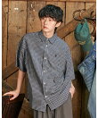別注 ワンポイント刺繍チェックショートスリーブシャツ/チェックシャツ/半袖シャツ/ユニセックス【限定展開】 25SS