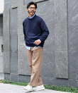 タンブラー乾燥対応 クルーネック ドライタッチ タフニットセーター 26AW