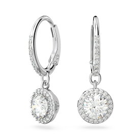 SWAROVSKI 【公式】【スワロフスキー】Constella ドロップピアス, ラウンドカット, パヴェ, ホワイト, ロジウム・プレーティング スワロフスキー アクセサリー・腕時計 ピアス ホワイト【送料無料】