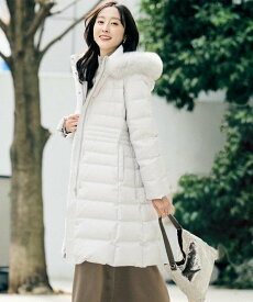 UNTITLED 【はっ水機能/フード取り外し可/防寒】ロングダウンコート アンタイトル ジャケット・アウター ダウンジャケット・ダウンベスト ネイビー ブラック ベージュ【送料無料】