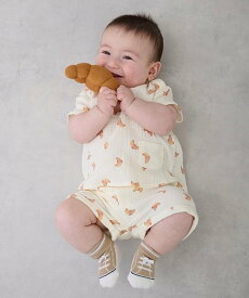 【SALE／20%OFF】petit main ガーゼ総柄セットアップ ナルミヤオンライン マタニティウェア・ベビー用品 ベビートップス ベージュ ホワイト