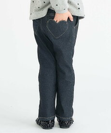 【SALE／10%OFF】apres les cours 裏起毛ハートポケットきゅんパンツ 10分丈 エフオーオンラインストア パンツ その他のパンツ ピンク ブルー ブラック