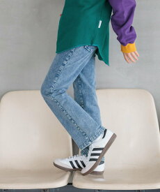 【SALE／30%OFF】BAYFLOW [ぐんとのび~る!]フレアカットデニムパンツ(KIDS) ベイフロー 靴下・レッグウェア レギンス・スパッツ ブルー ブラック