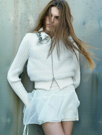 SNIDEL ファーニットブルゾン スナイデル ジャケット・アウター ブルゾン・ジャンパー グレー ホワイト【送料無料】