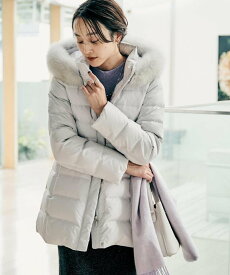 UNTITLED 【はっ水機能/フード取り外し可】ミディダウンコート アンタイトル ジャケット・アウター ダウンジャケット・ダウンベスト ネイビー ベージュ ブラック【送料無料】