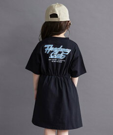 【SALE／5%OFF】branshes 【WEB限定/DRC】BACKロゴ切替半袖ワンピース ブランシェス ワンピース・ドレス ワンピース ブルー パープル ブラック ピンク