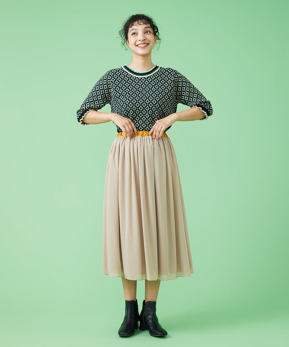 Jocomomola｜【2WAY】シフォンギャザースカート | Rakuten Fashion 