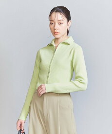 BEAUTY&YOUTH UNITED ARROWS コットンブレンド リブ ジップ カーディガン -ウォッシャブル- ビューティー＆ユース　ユナイテッドアローズ トップス カーディガン グリーン ホワイト ブラック【送料無料】