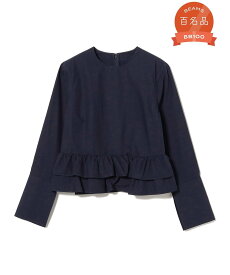 【SALE／60%OFF】EFFE BEAMS 【ビームスの百名品】フリル ボトム ブラウス 25AW デミルクス ビームス トップス シャツ・ブラウス ホワイト ネイビー【送料無料】