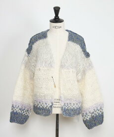 INED TICCA ハンドニットモヘアカーディガン TBDA-422 イネド トップス カーディガン グリーン ホワイト【送料無料】
