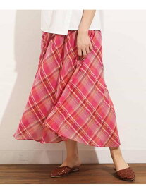 楽天市場 チェック ロングスカート カラーピンク レディースファッション の通販