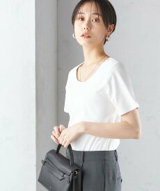 SHIPS WOMEN ＜手洗い可能＞綿 SORONA クルーネック TEE◇ シップス トップス カットソー・Tシャツ ホワイト ブラック ベージュ グリーン【送料無料】