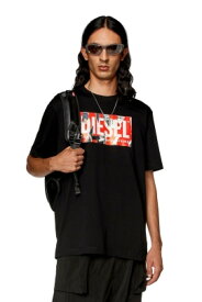 【SALE／40%OFF】DIESEL メンズ Tシャツ ロゴ ディーゼル トップス カットソー・Tシャツ ホワイト ブラック【送料無料】