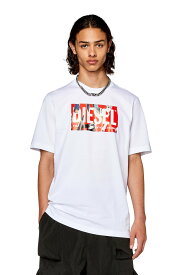 【SALE／40%OFF】DIESEL メンズ Tシャツ ロゴ ディーゼル トップス カットソー・Tシャツ ホワイト ブラック【送料無料】