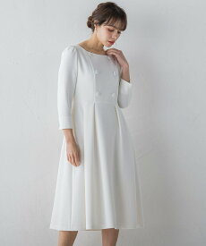 【SALE／50%OFF】Viaggio Blu ダブルクロスボタンワンピース≪手洗い可能≫ ビアッジョブルー ワンピース・ドレス ワンピース ブラック ホワイト【送料無料】