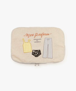 Afternoon Tea LIVING 刺繍クロスケースM アフタヌーンティー・リビング 財布・ポーチ・ケース ポーチ ベージュ