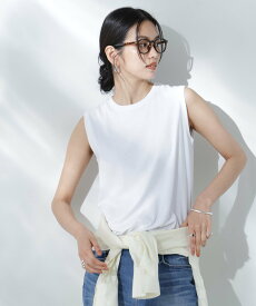 NANO universe Anti Soaked(R) 汗染み防止ノースリーブTシャツ ナノユニバース トップス カットソー・Tシャツ グレー ブラック ホワイト カーキグリーン【送料無料】