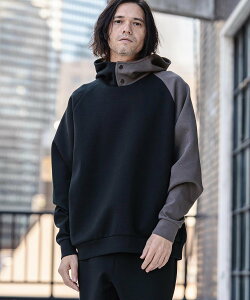 CAMBIO mpa4038-Cardboard Knit One Arm Pull Parka �p�[�J�[ �J���r�I �g�b�v�X �p�[�J�[�E�t�[�f�B�[ �O���[ �u���b�N�y���������z