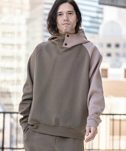 CAMBIO mpa4038-Cardboard Knit One Arm Pull Parka �p�[�J�[ �J���r�I �g�b�v�X �p�[�J�[�E�t�[�f�B�[ �O���[ �u���b�N�y���������z