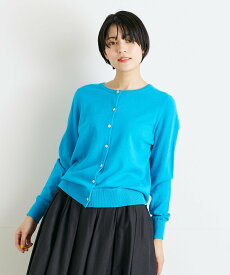 【SALE／40%OFF】INED 《INED CLARO》ウォッシャブルベーシックカーディガン イネド トップス ニット ブルー グレー オレンジ【送料無料】