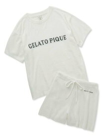 gelato pique スムーズィーロゴジャガードプルオーバー&リブショートパンツセット ジェラートピケ インナー・ルームウェア その他のインナー・ルームウェア ホワイト ネイビー【送料無料】