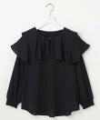 【洗える】スクエアラッフルカラー ブラウス