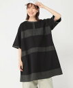【SALE／50%OFF】studio CLIP ボーダー切り替えチュニックワンピース スタディオクリップ ワンピース・ドレス チュニック ブラック ネイビー カーキグリーン