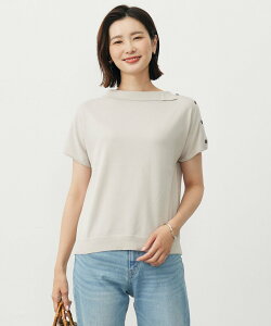 �ySALE�^50%OFF�zJ.PRESS LADIES L �y�􂦂�E�R�ۖh�L�zCOTTON POLYESTER �ݕt�� �j�b�g �W�F�C�v���X �g�b�v�X �j�b�g �O���[ �l�C�r�[ �u���[ �s���N�y���������z