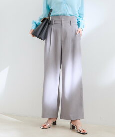 【SALE／50%OFF】VIS 【洗える】ダブルウエストハイライズワイドパンツ ビス パンツ スラックス・ドレスパンツ グレー ベージュ