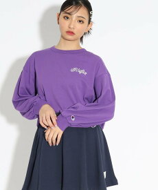 【SALE／50%OFF】PINK-latte 【PINK-latte*champion/コラボ/綿100%】バックビッグロゴロンT ピンク ラテ トップス カットソー・Tシャツ ホワイト パープル ネイビー