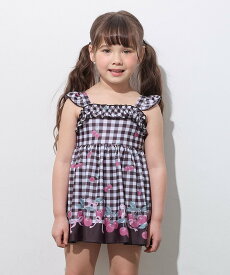 【SALE／30%OFF】ANY KIDS ギンガム×フルーツ ワンピース水着 エニィ 水着・スイムグッズ 水着 ピンク ブラック