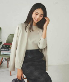 a.v.v 【洗える】クルーネック美ラクるカーディガン アー・ヴェ・ヴェ トップス カーディガン グレー ブラック ピンク グリーン【送料無料】