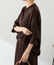 サテンバンドカラーシャツ
