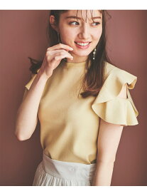 【SALE／20%OFF】31 Sons de mode フリルスリーブニットプルオーバー トランテアン ソン ドゥ モード ニット ノースリーブニット/ベスト イエロー ホワイト ブラック ブルー【送料無料】