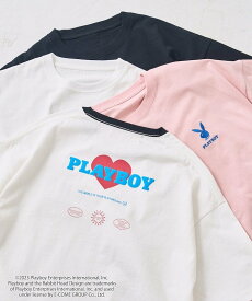 【SALE／51%OFF】PLAYBOY プレイボーイバックプリントロゴTシャツ【限定展開】 フリークスストア トップス カットソー・Tシャツ ホワイト ブラック ピンク