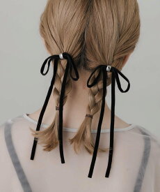 SMELLY 『WEB/一部店舗限定』ベロアリボン2セットヘアカフ スメリー ヘアアクセサリー その他のヘアアクセサリー ブラック